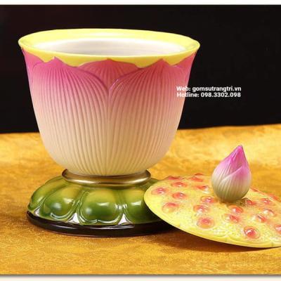 HŨ SỨ HOA SEN CÚNG DƯỜNG BÀY BAN THỜ PHẬT